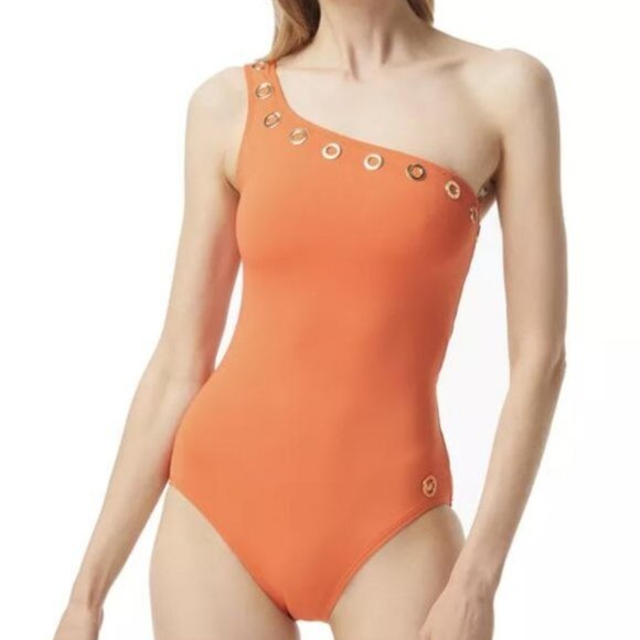 NWT! Michael Kors Zinnia Grommet One Shoulder One Piece Swimsuit NEW! - Picture 1 of 2
